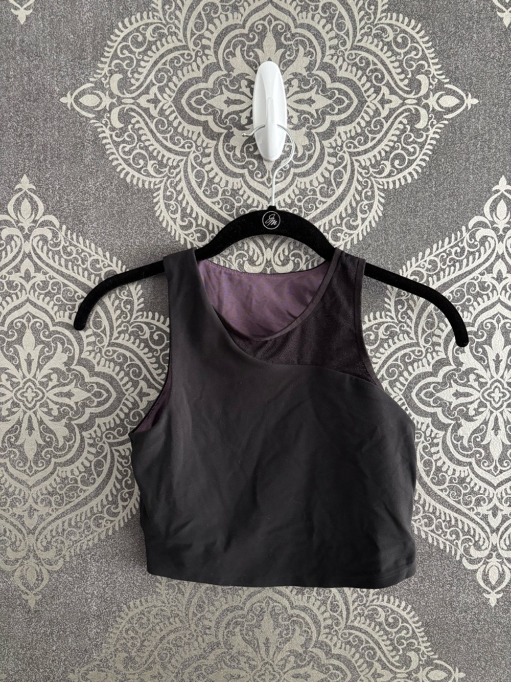 Athleta Crop Tank Top with Purple Lining and Lace accent